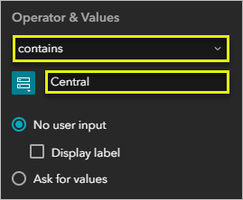 Change the operator and value