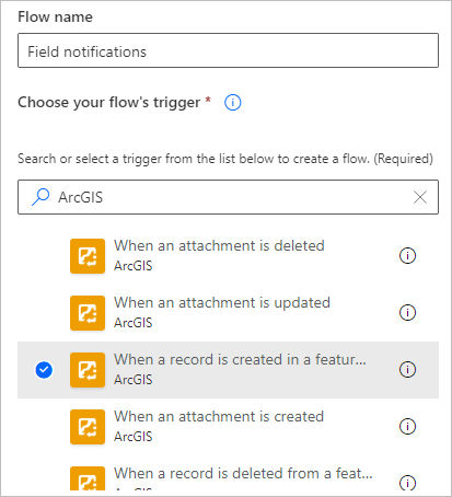 Flow name and trigger