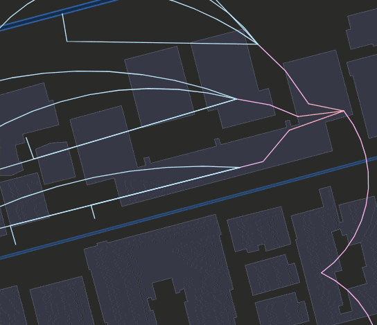 Animated image showing snapping to curved features.