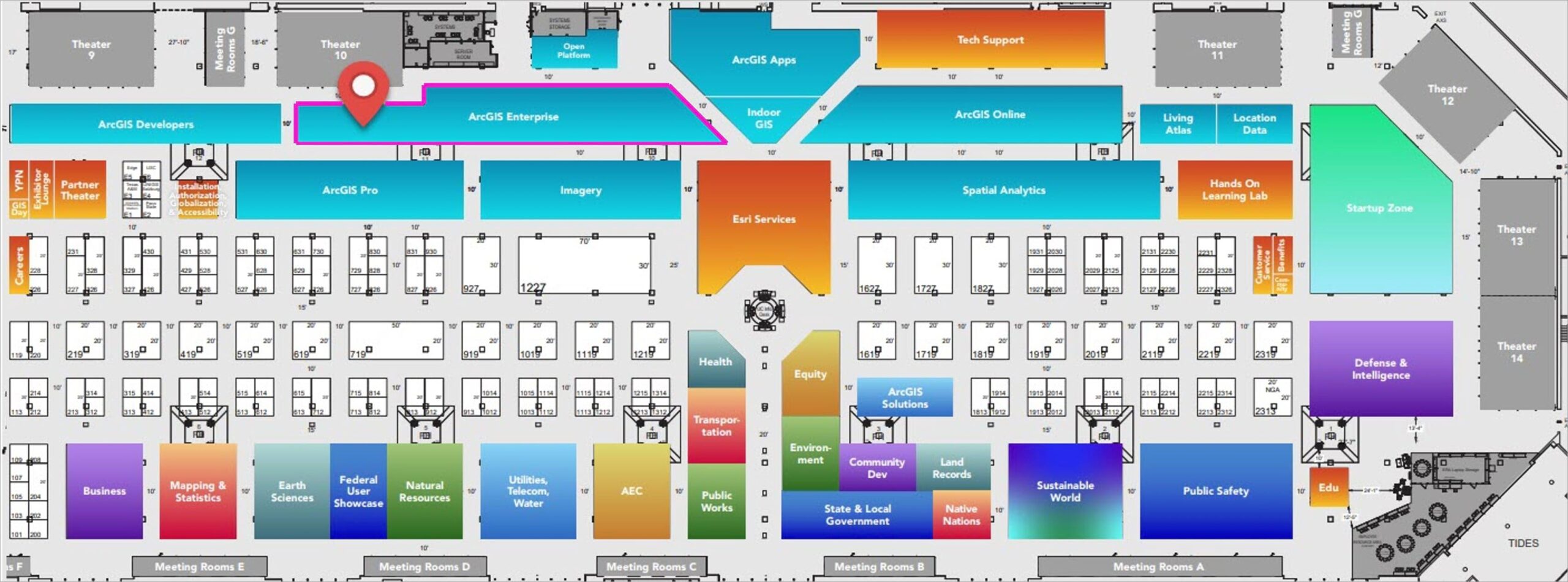 The Geodatabase team at the showcase area