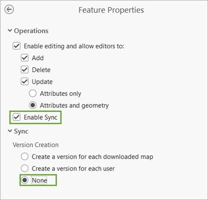 Feature service with the sync capability enabled