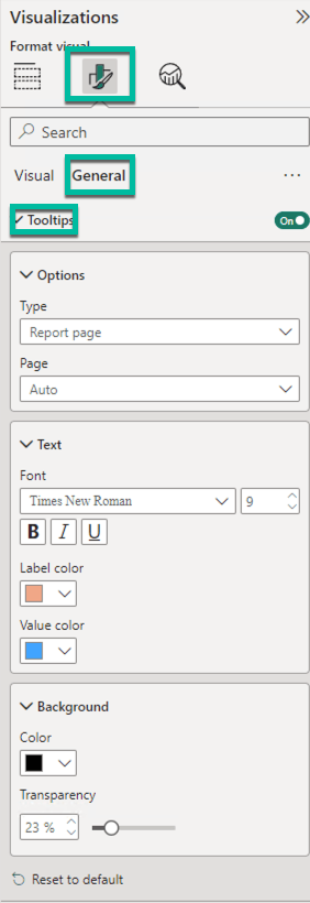 Tooltips configuration