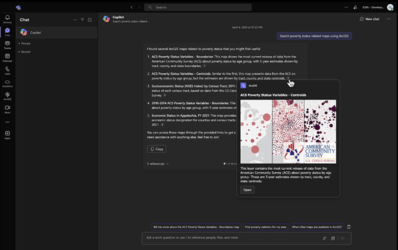 ArcGIS for Teams Copilot plugin