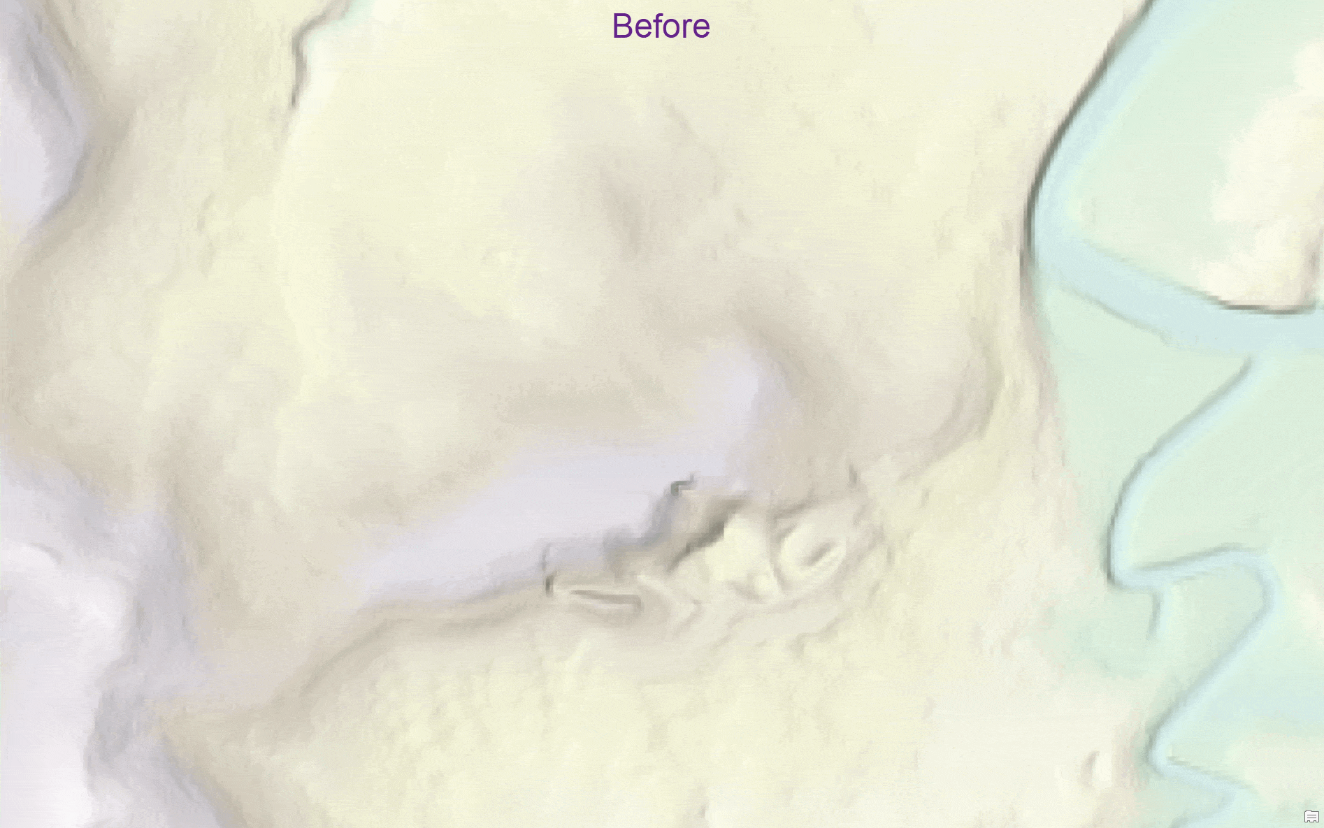 fine topographic details of quarry in Bowling Green, Kentucky, USA