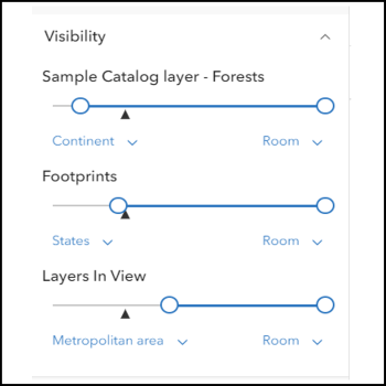 Visibility can be adjusted on the Properties pane.