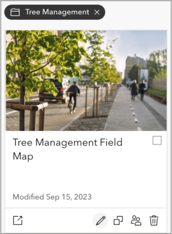 Map card ornament indicates folder
