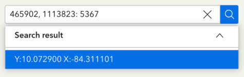 Search by coordinates