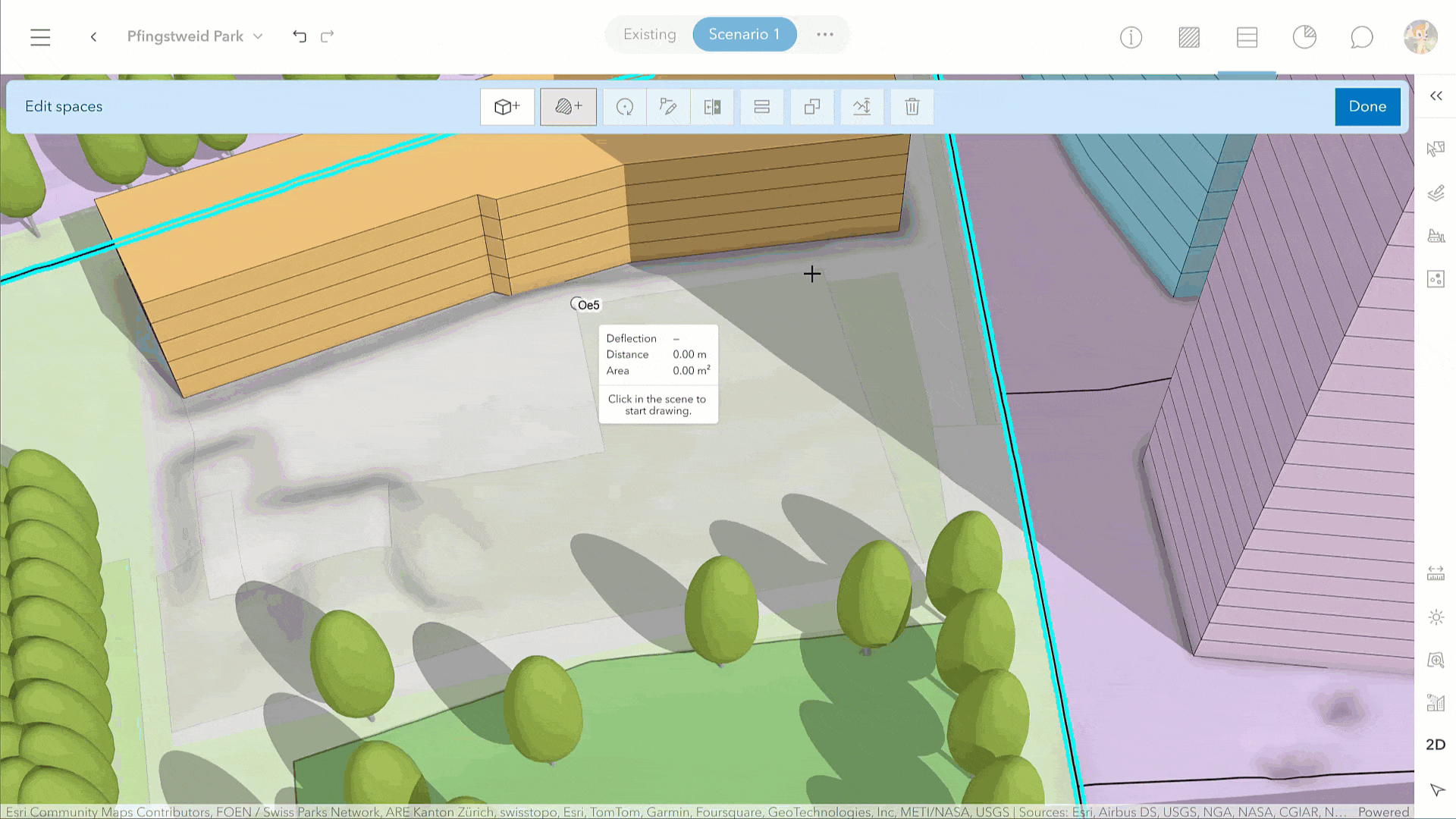 Inputting exact measurements when adding a new surface polygon.