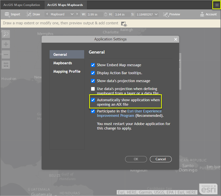 Screenshot of the General settings tab.