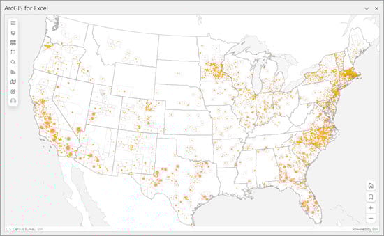 ArcGIS for Excel user interface
