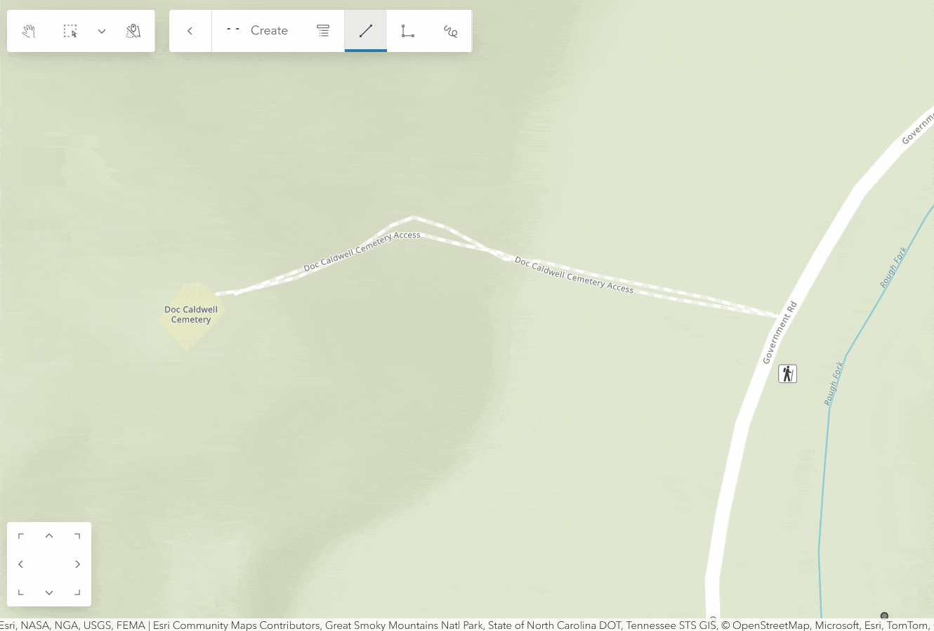 GIF shows the user selecting different drawing tools to create different feature shapes.