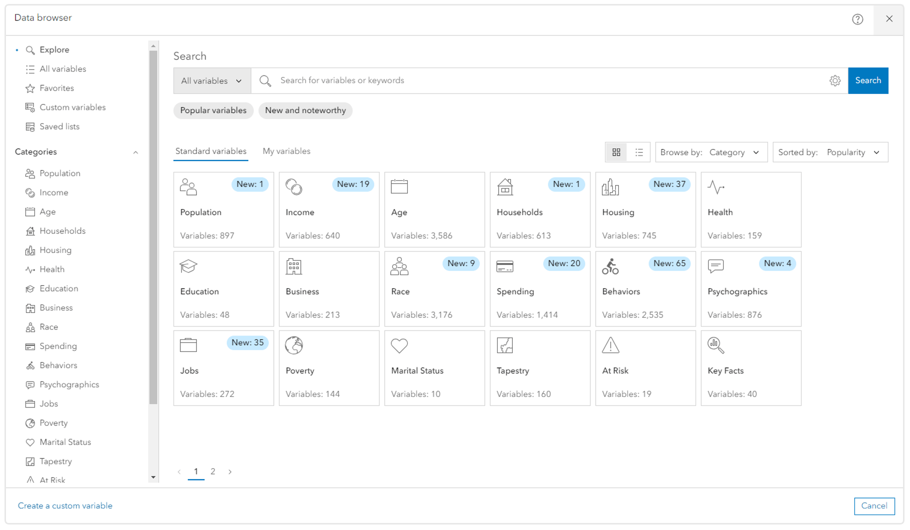 New data browser interface