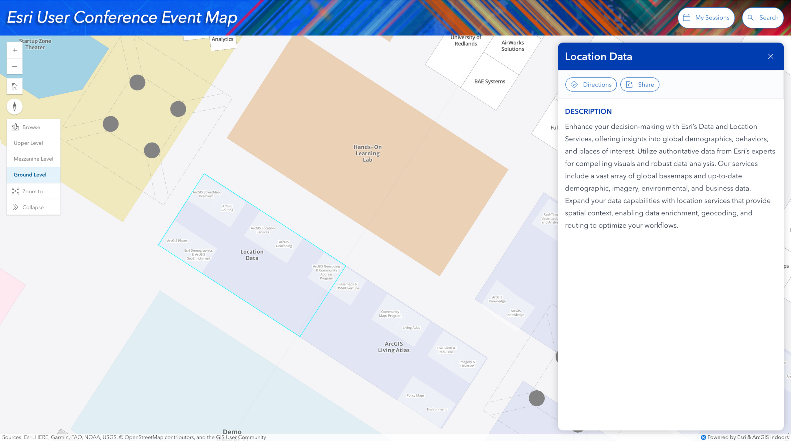 Map of Esri User Conference
