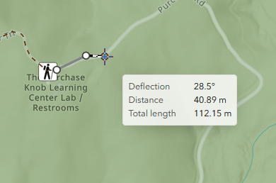 Image shows tooltips while actively creating a feature.