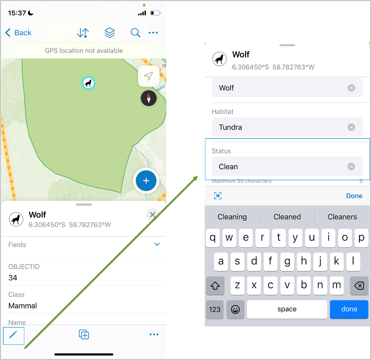 Making an offline attribute edit