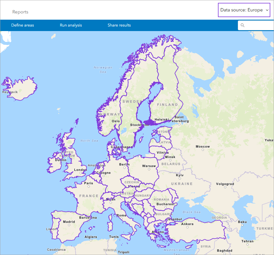 European cross-border data source in Business Analyst Web App