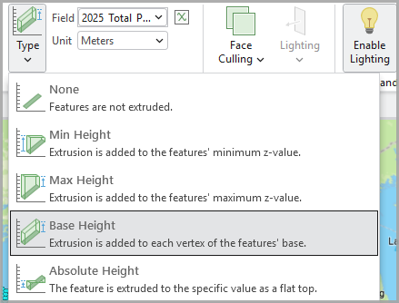 Selecting the extrusion type