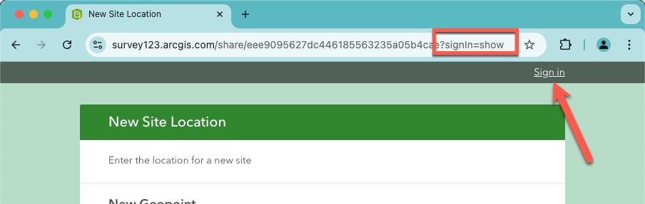 Public Survey123 Show Sign in