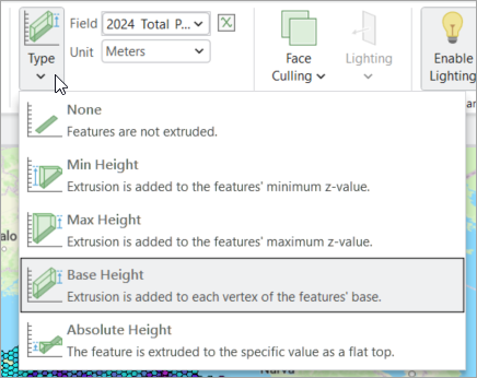 Selecting the extrusion type