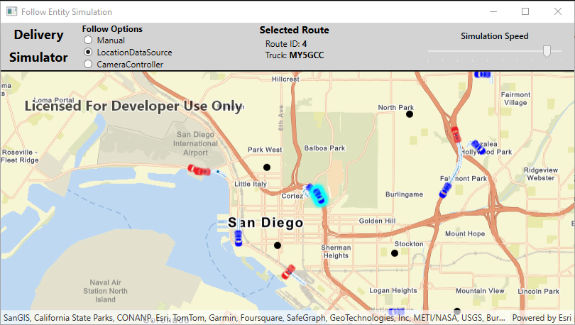 Sample application demonstrating how to follow a dynamic entity.