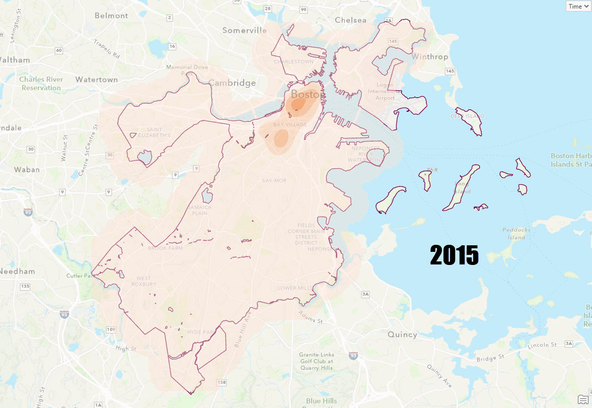 Space Time Kernel Density with 311 service calls