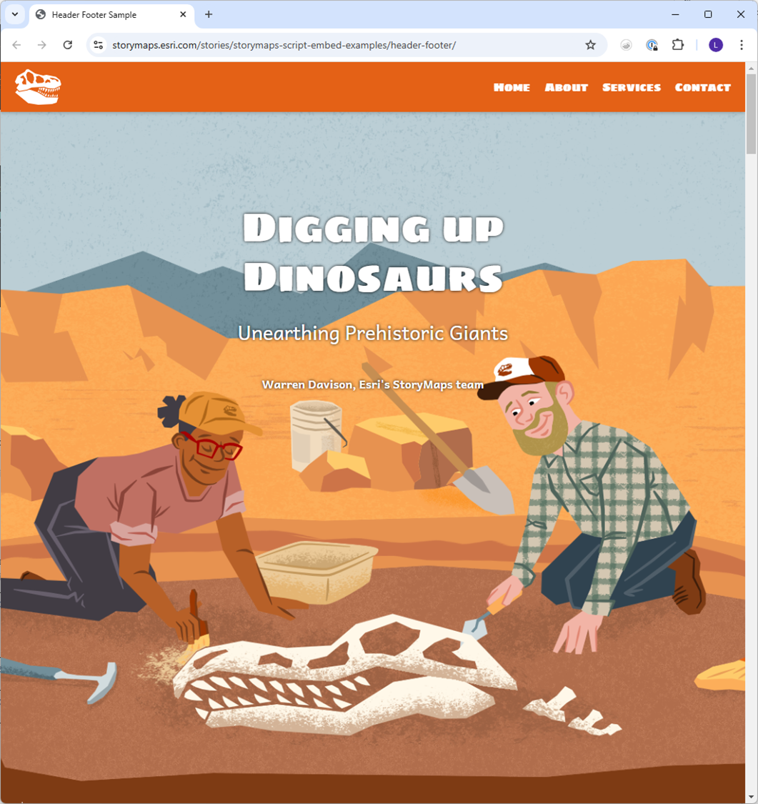 First panel of the Digging Up Dinosaurs stoy