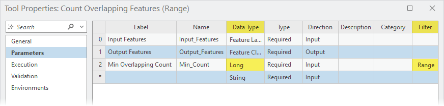 Set a filter on a numeric parameter