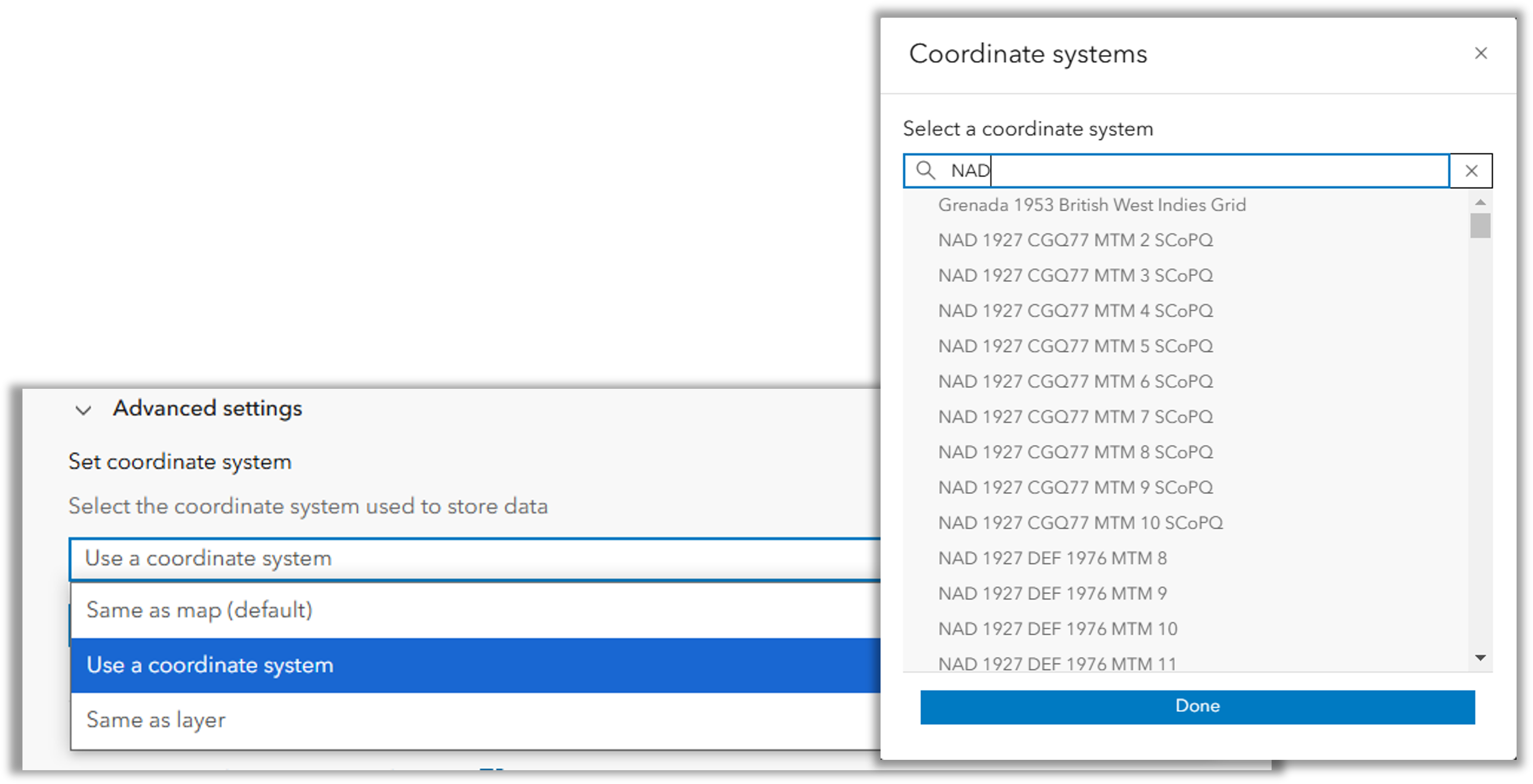 Set a coordinate system when creating a layer in Field Maps Designer
