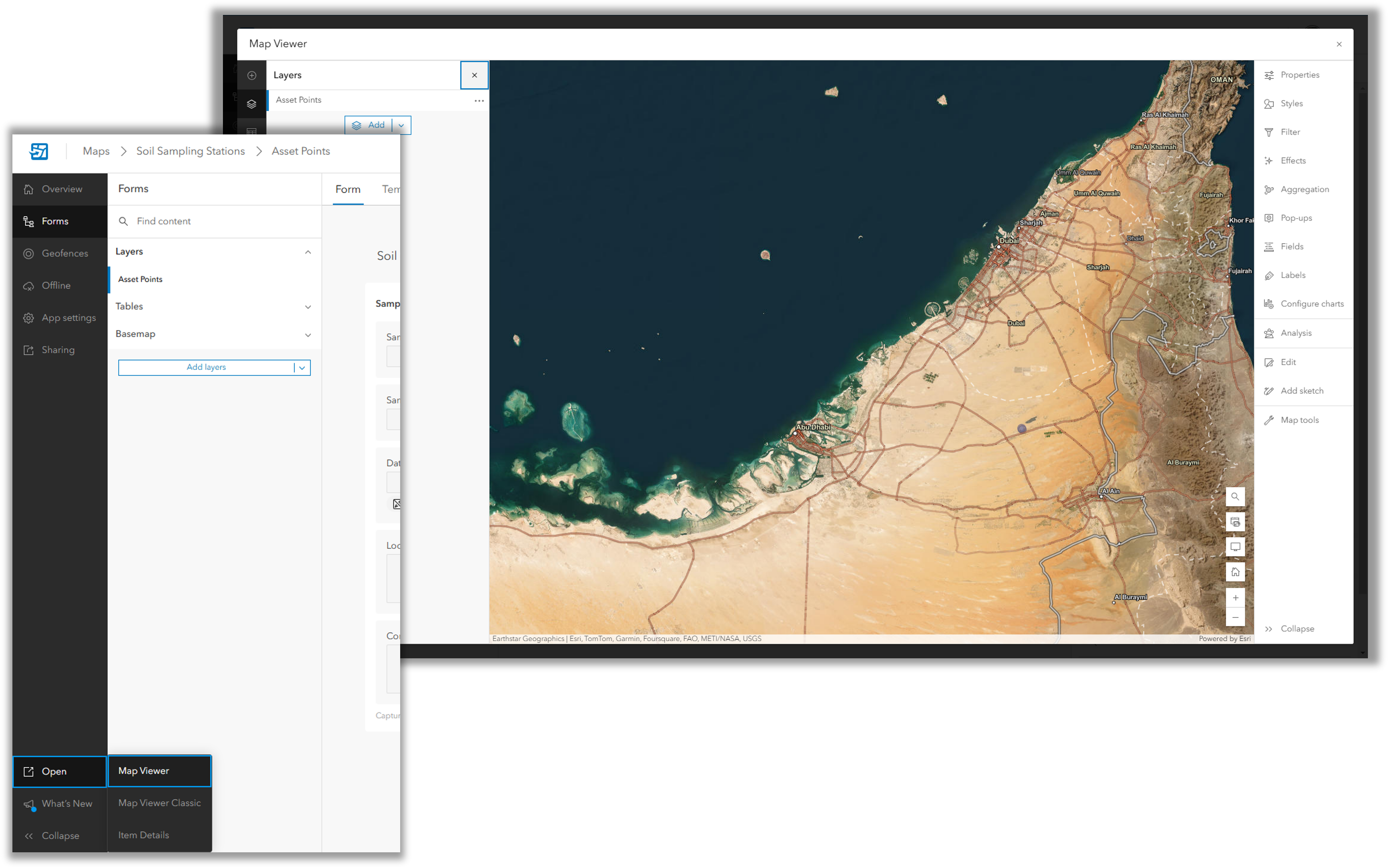 Opening Map Viewer in Field Maps Designer