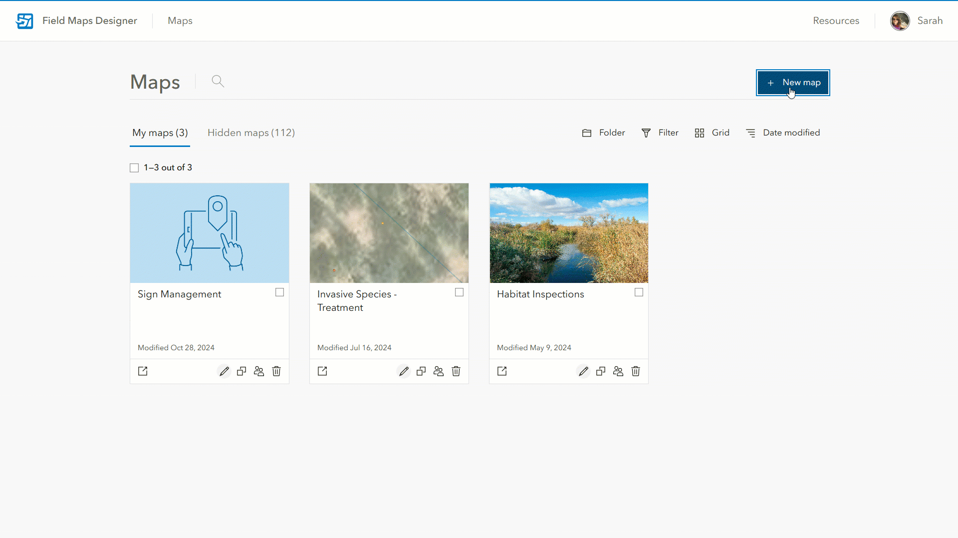 Create a map from the template gallery in Field Maps Designer