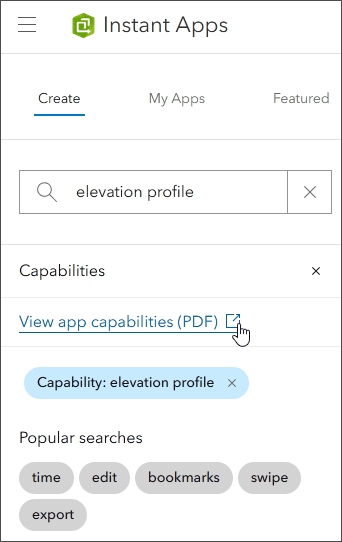 Capabilities search and matrix