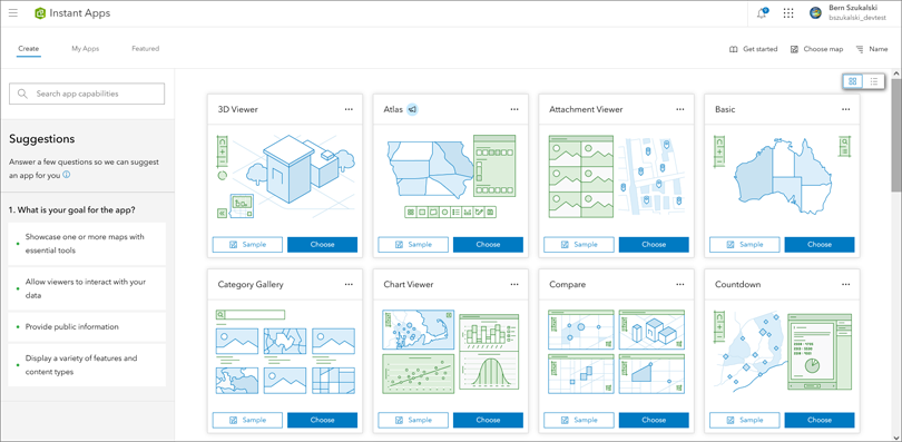 ArcGIS Instant Apps home page
