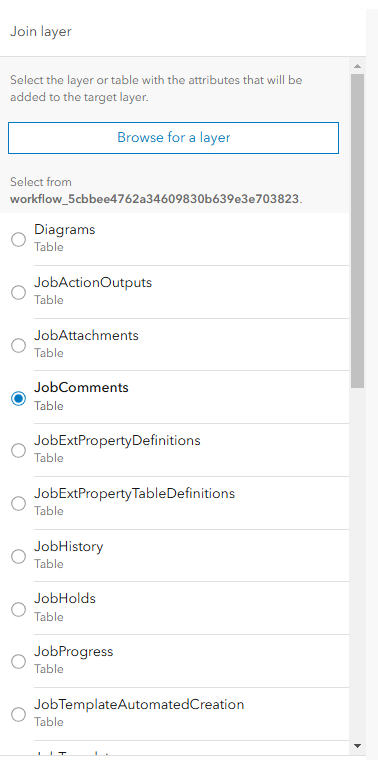 Portal for ArcGIS create joined view layer join layer selection
