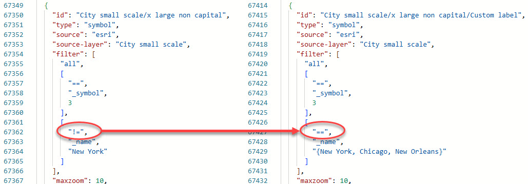 Change filter to limit label change