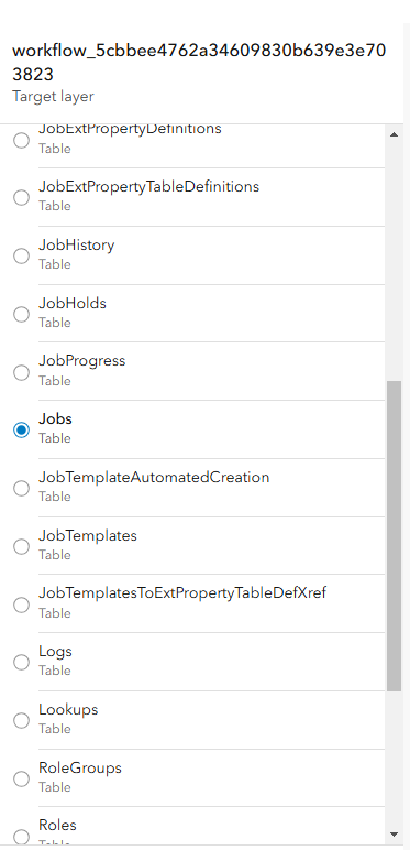 Portal for ArcGIS create joined view layer target layer selection