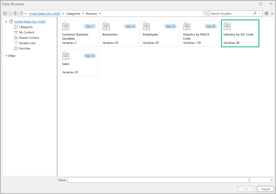 Search the Business Analyst Pro data browser.
