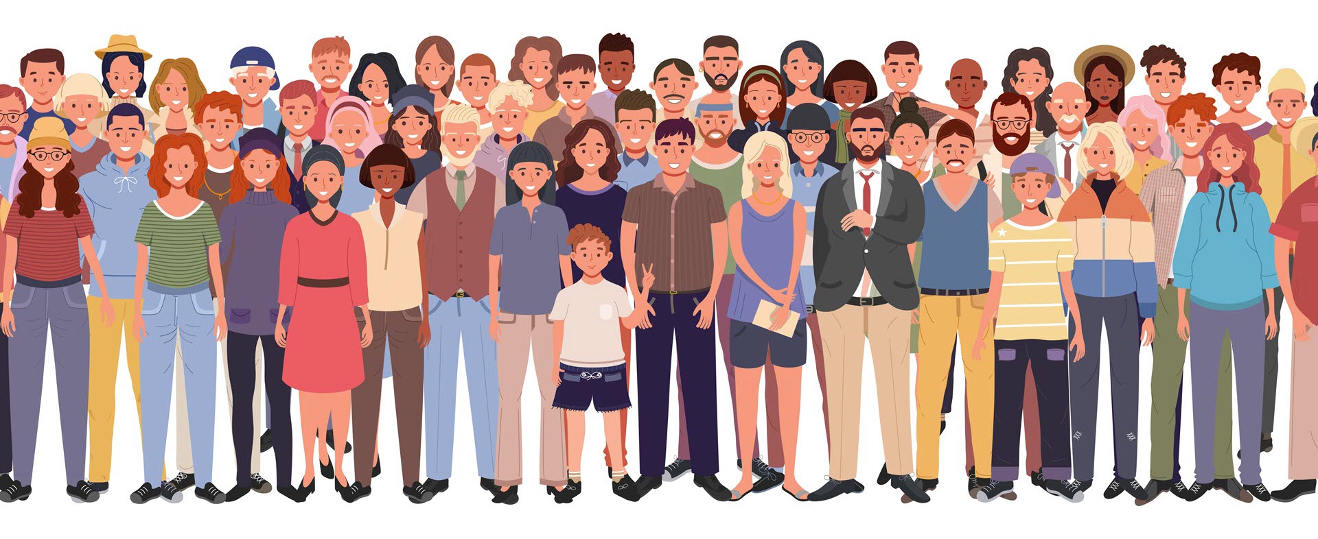 Multinational large group of people