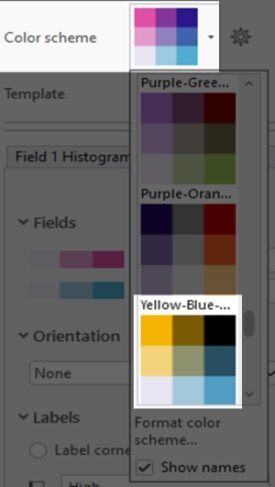Showing the drop-down in ArcGIS Pro for bivariate color schemes.