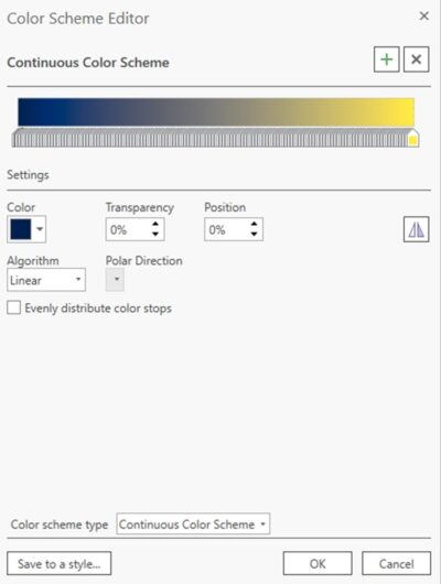 Color Scheme Editor in ArcGIS Pro showing the Cividis Color Ramp