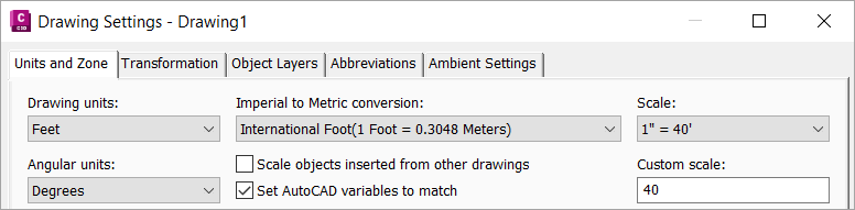 Drawing Settings General