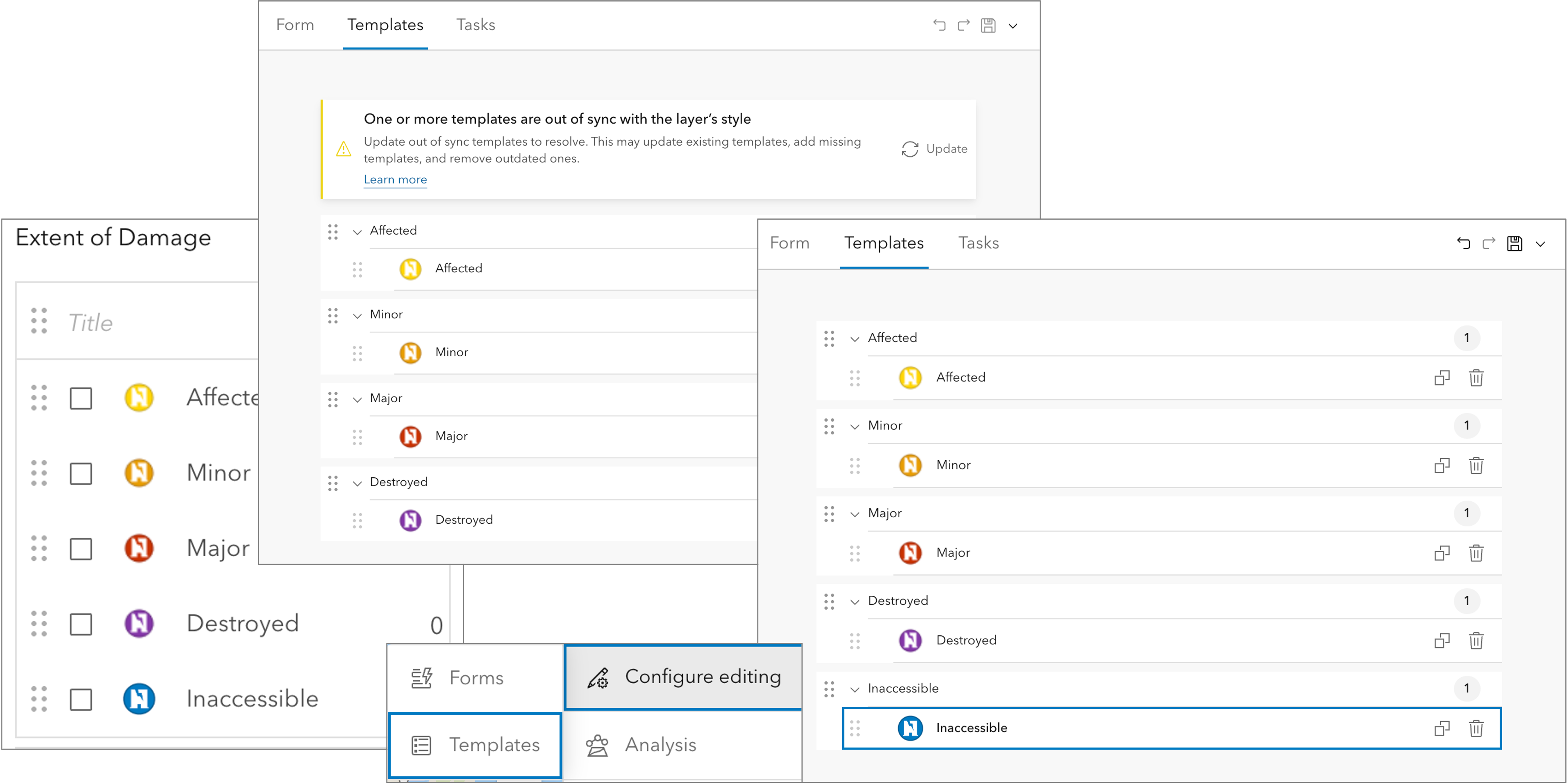 Know when feature templates are out of sync and update them accordingly