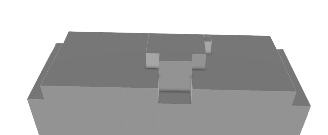 Fig #5A: Simple roof geometry of The Finance Tower (example buildling)