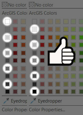 The color swatch selector highlighting the best way to pick grays