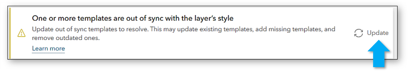 The Update button generates new templates with 1 click