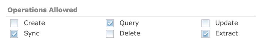 Screenshot showing how to configure a read-only feature service using the Server Manager site in ArcGIS Server