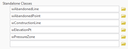 A screenshot showing several classes from the water dataset being mapped as standalone classes.
