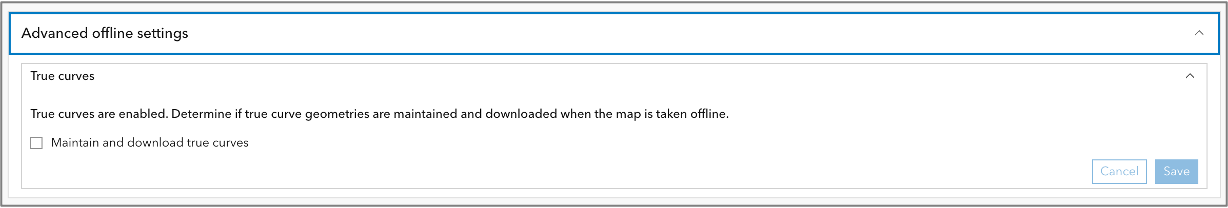 Determine if true curve are maintained and downloaded when the map is taken offline