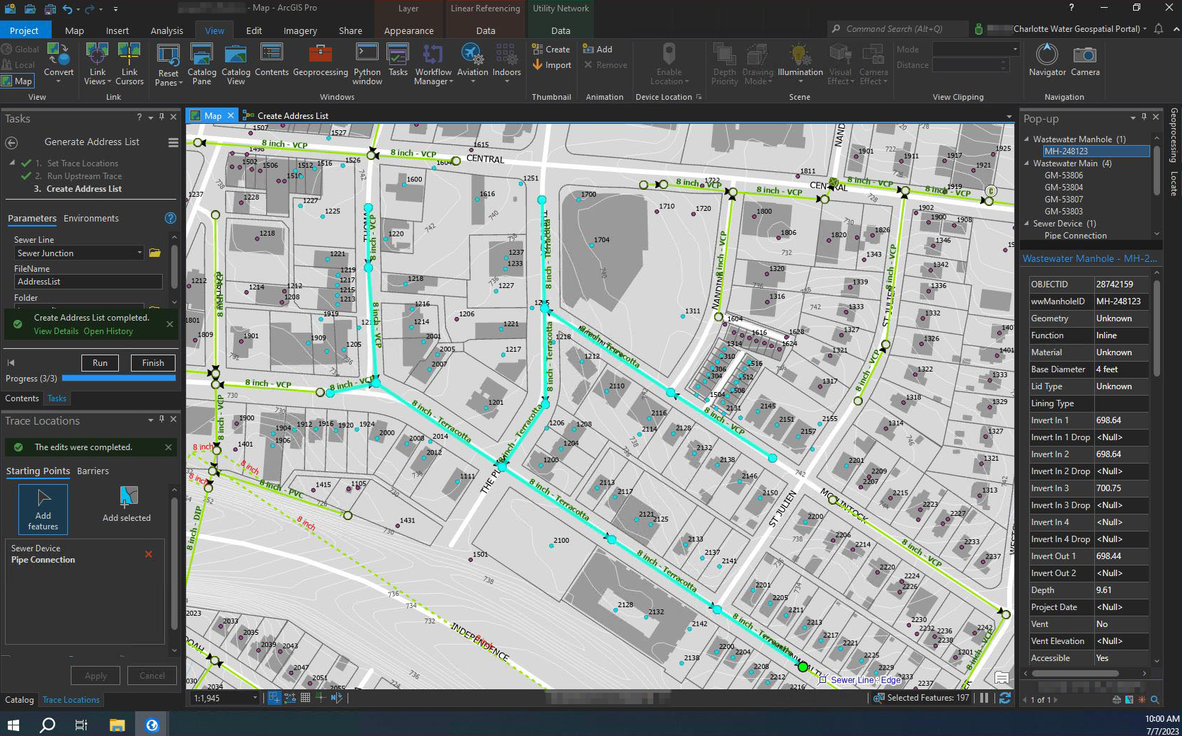 Managing horizontal infrastructure networks within ArcGIS Utility Network