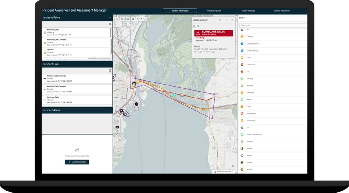 A picture of an ArcGIS Experience Builder application.
