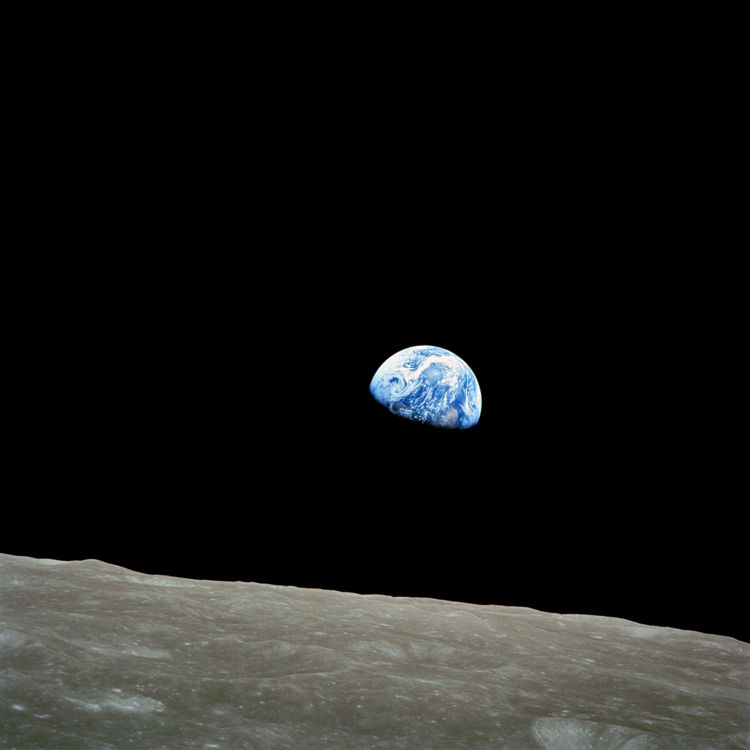 Earthrise, taken on December 24, 1968, by Apollo 8 astronaut William Anders.